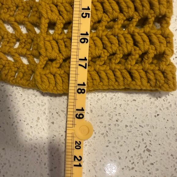 Handmade Mustard Yellow Crochet Tie Front Vest XS Boho Festival Y2K Hippie Indie - Picture 6 of 6